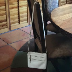 Cole Hann White CrossBody Expandable Handbag